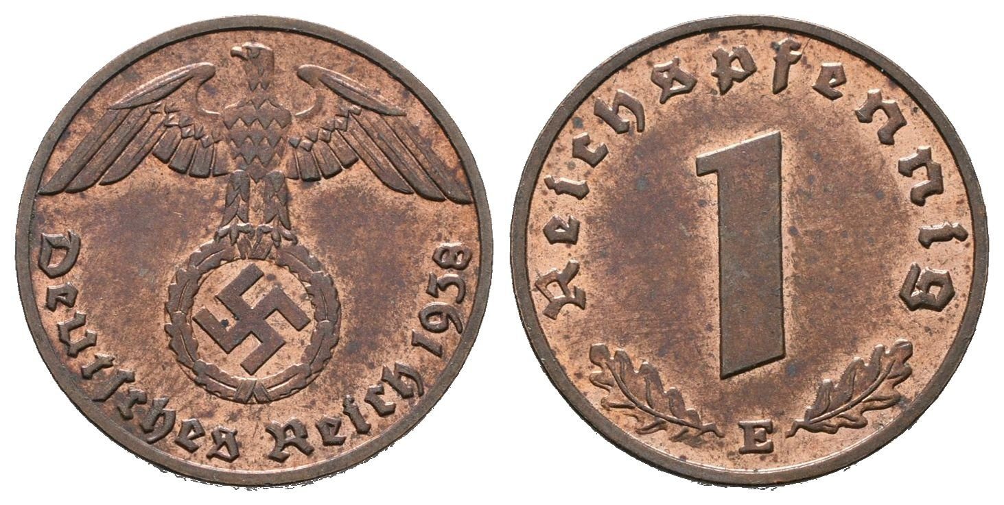 III. říše, 1 Pfennig 1938 E