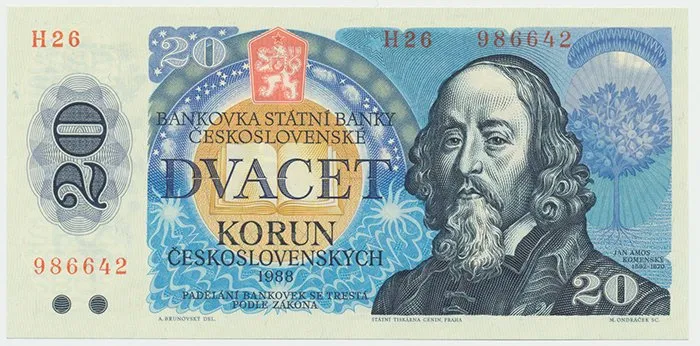 Československo, 20 Koruna 1988, série H, Hej.109aH