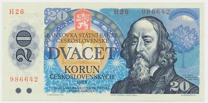 Československo, 20 Koruna 1988, série H, Hej.109aH