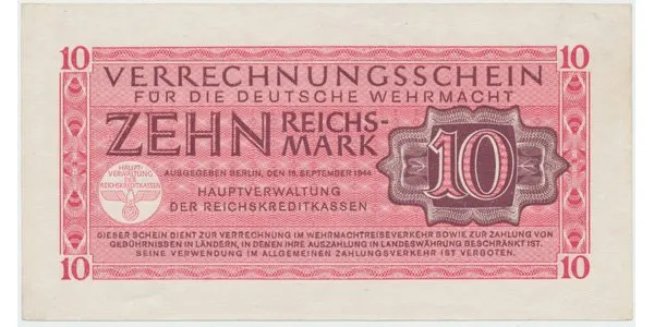 Německo - Wehrmacht, 10 Reichsmark 1944, Ro.513
