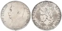 100 a 50 Koruna 1949 - Josef Vissarionovič Stalin - fotografie 3