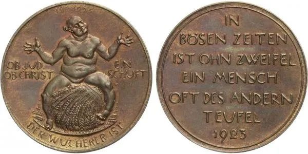 AE Medaile 1923 (Hörnlein) - Medaile na drahotu, Br 38 mm