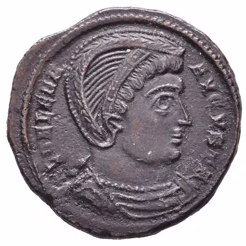 AE 3, Thessalonika, 326 - 328, Rv: SECVRITAS REIPVBLICE, stojící Helena zleva