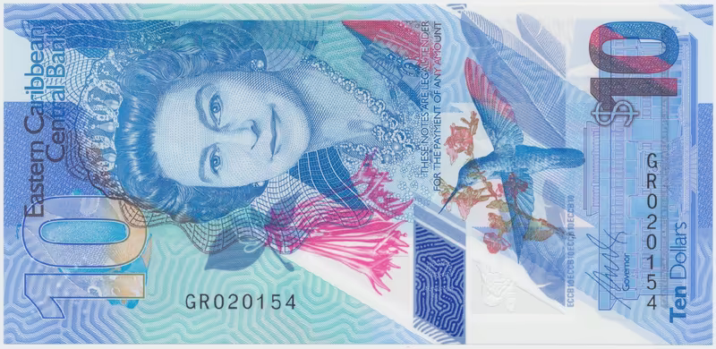 Východokaribské státy, 10 Dollars 2019, plastová, P.New