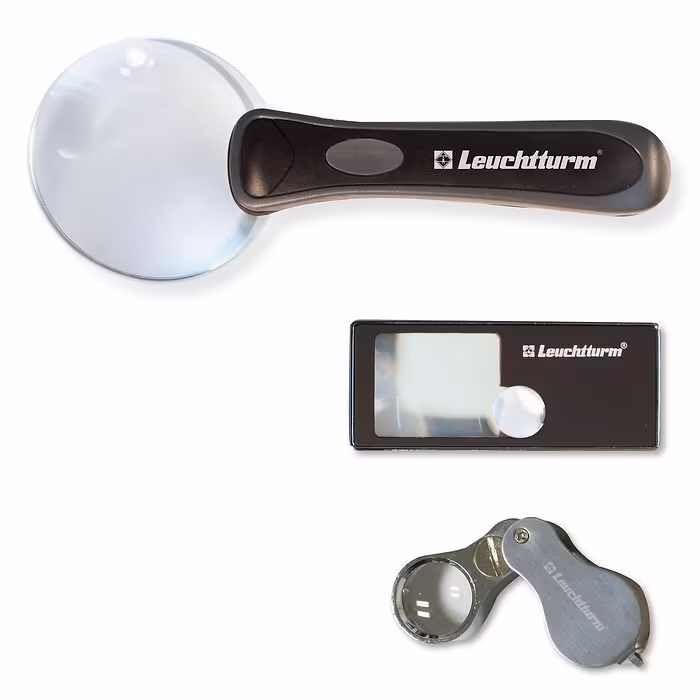 Lupa Leuchtturm- sada tří kusů s LED osvětlením, zvětšení 2,5x 3x 10x