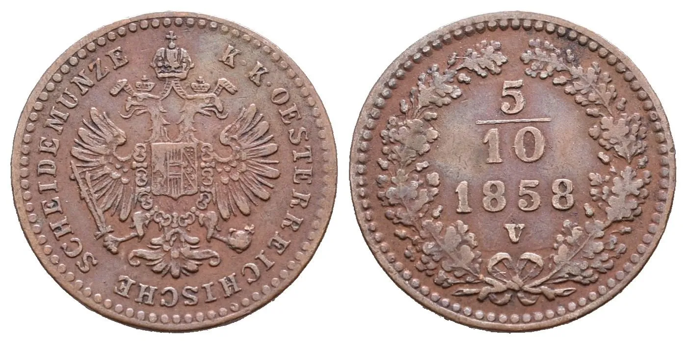 5/10 Krejcar 1858 V