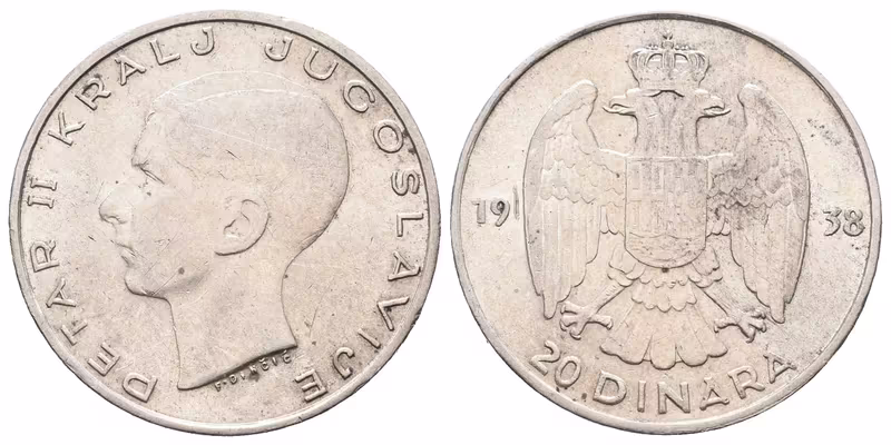 Jugoslávie, 20 Dinar 1938