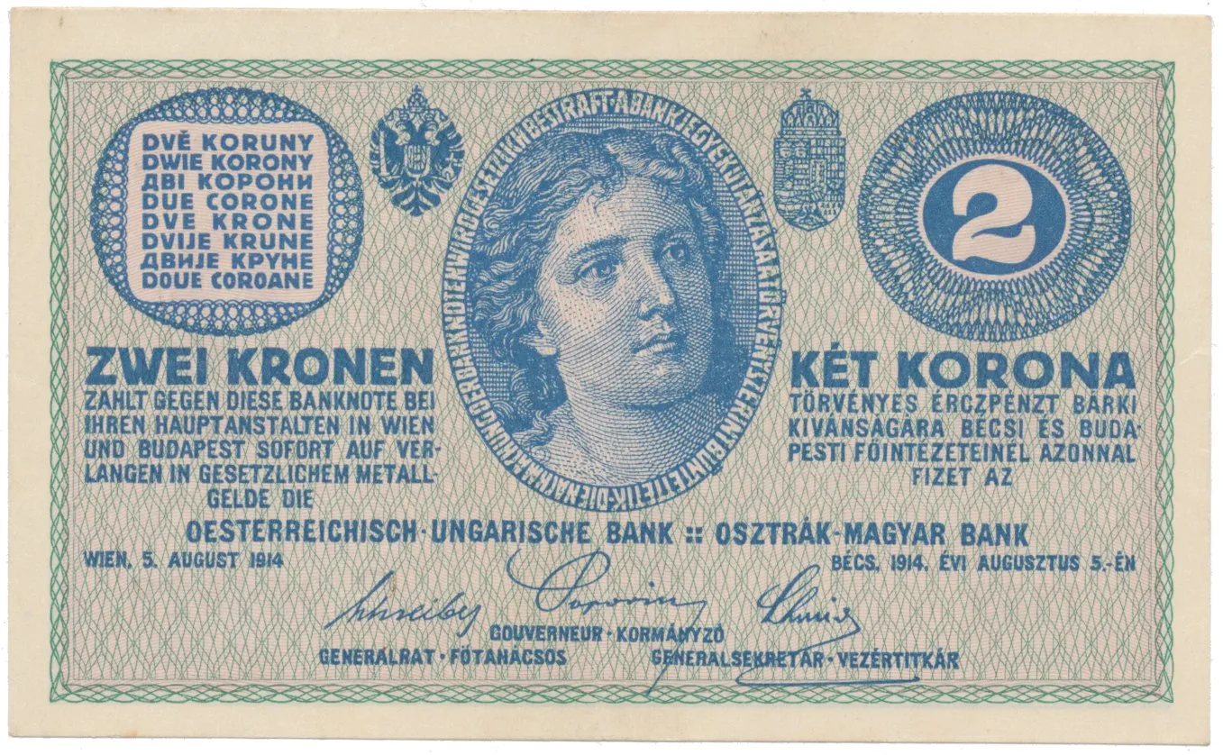 Rakousko - Uhersko, 2 Koruna 1914,série C, Hej.RU13c