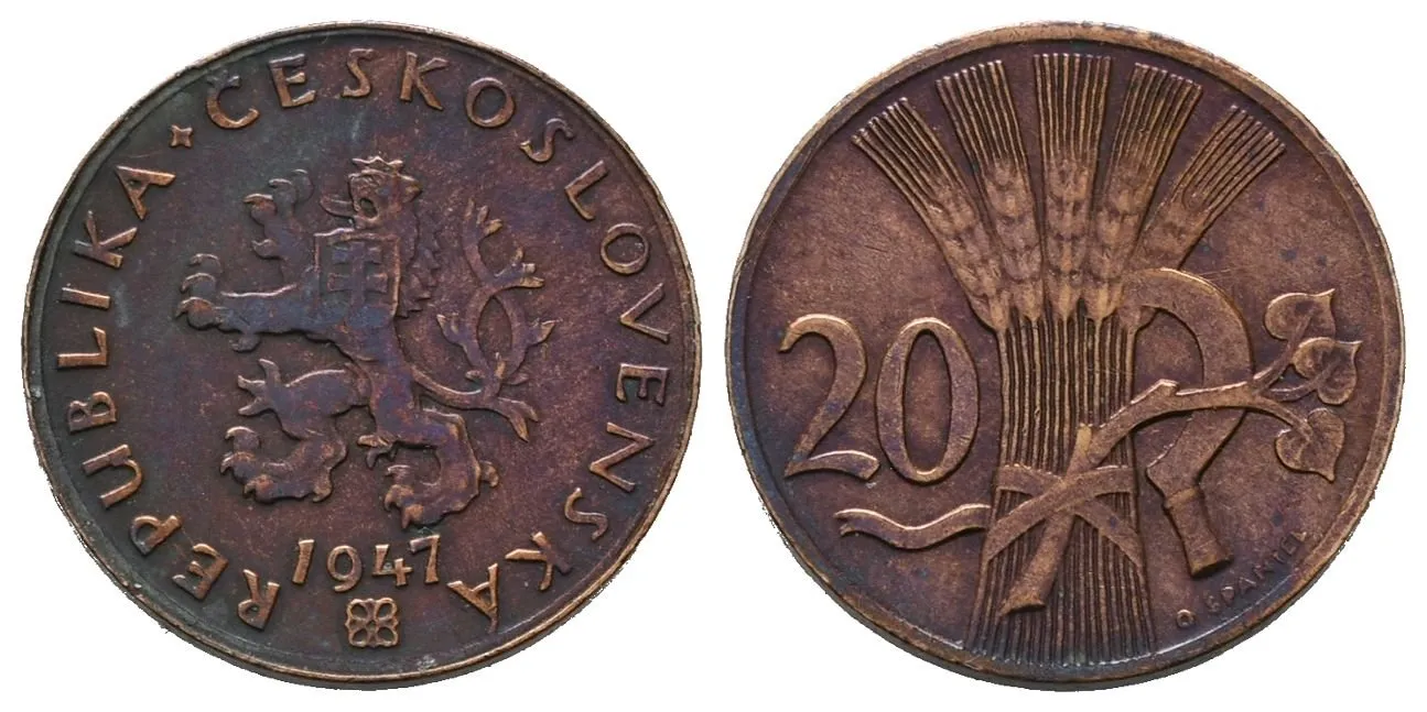20 Haléř 1947, vzácný