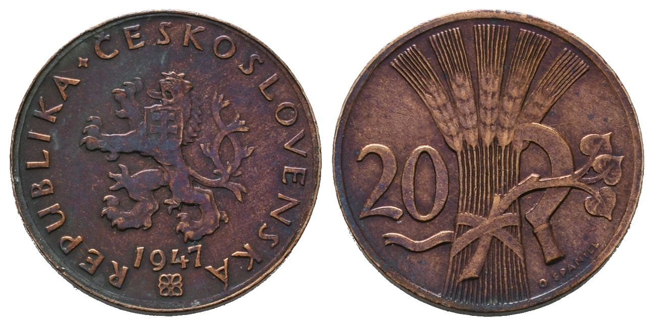 20 Haléř 1947, vzácný