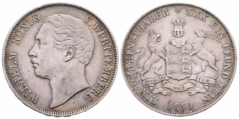 Württemberg, Spolkový tolar 1859