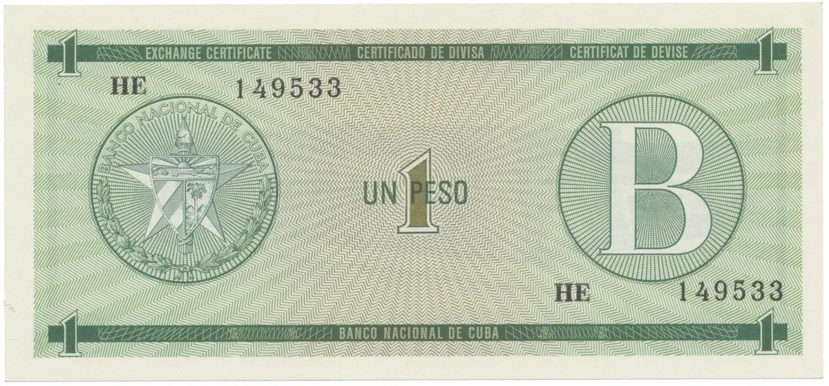 Kuba, 1 Peso (1985), série B, P.FX6