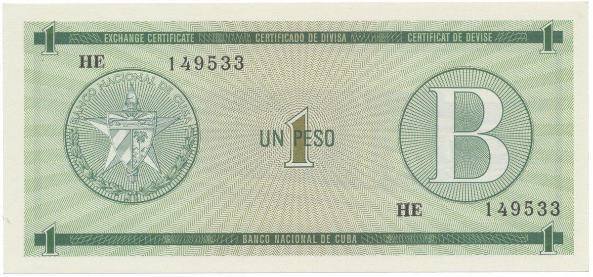 Kuba, 1 Peso (1985), série B, P.FX6