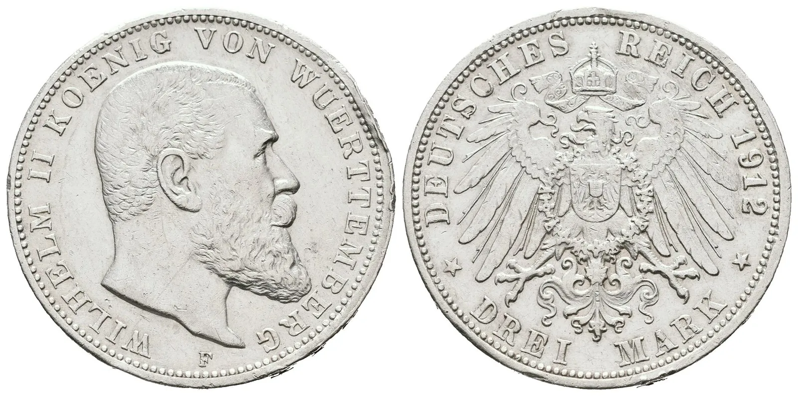 Württembersko, 3 Marka 1912 F