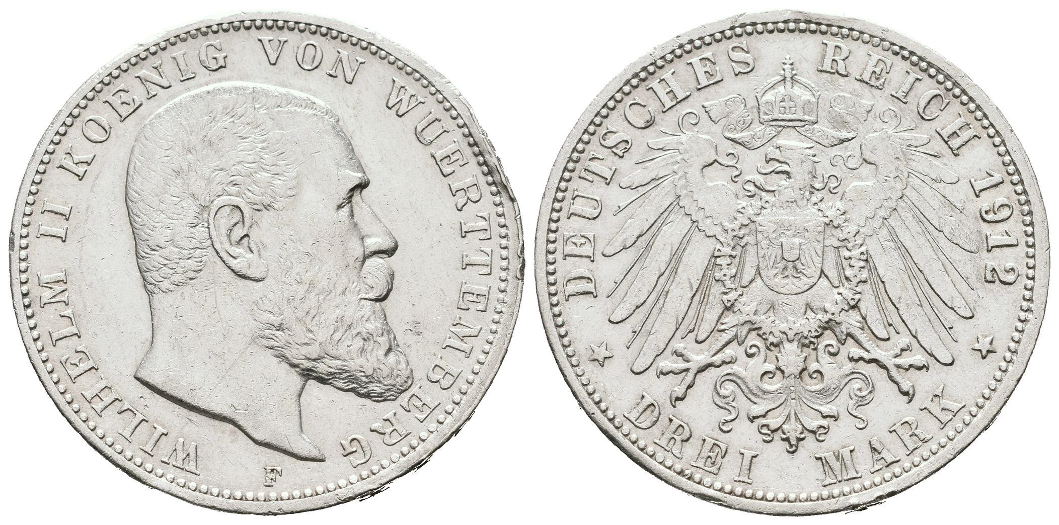 Württembersko, 3 Marka 1912 F