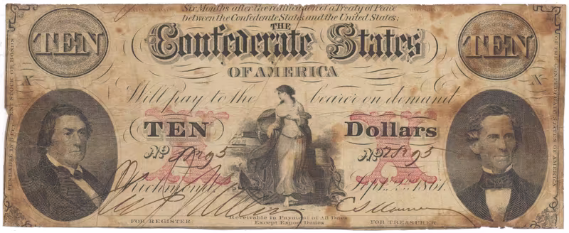 CSA, 10 Dollars 1861, P.25