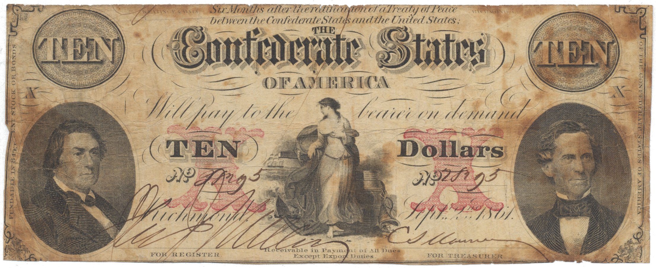 CSA, 10 Dollars 1861, P.25