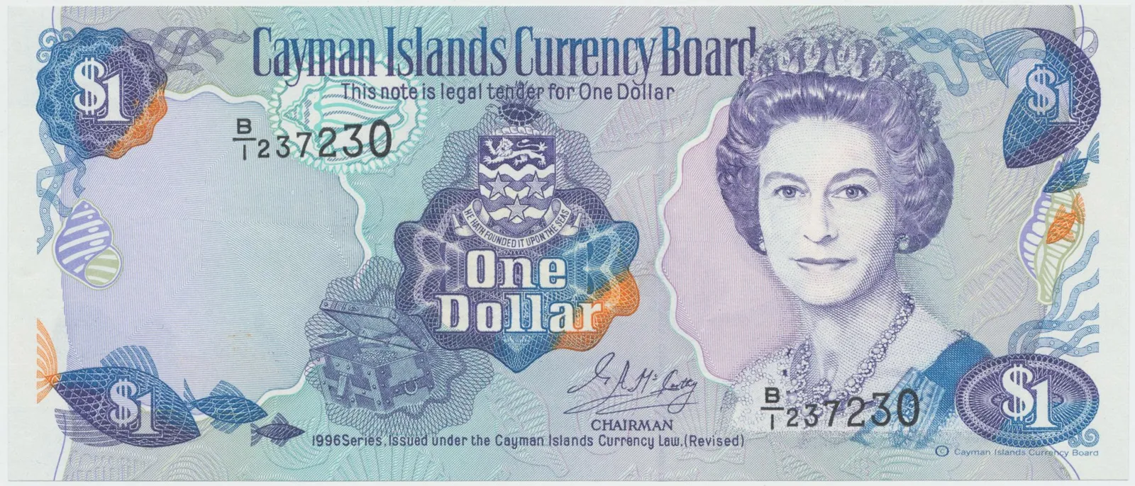 Kajmanské ostrovy, 1 Dollar 1996, P.16a