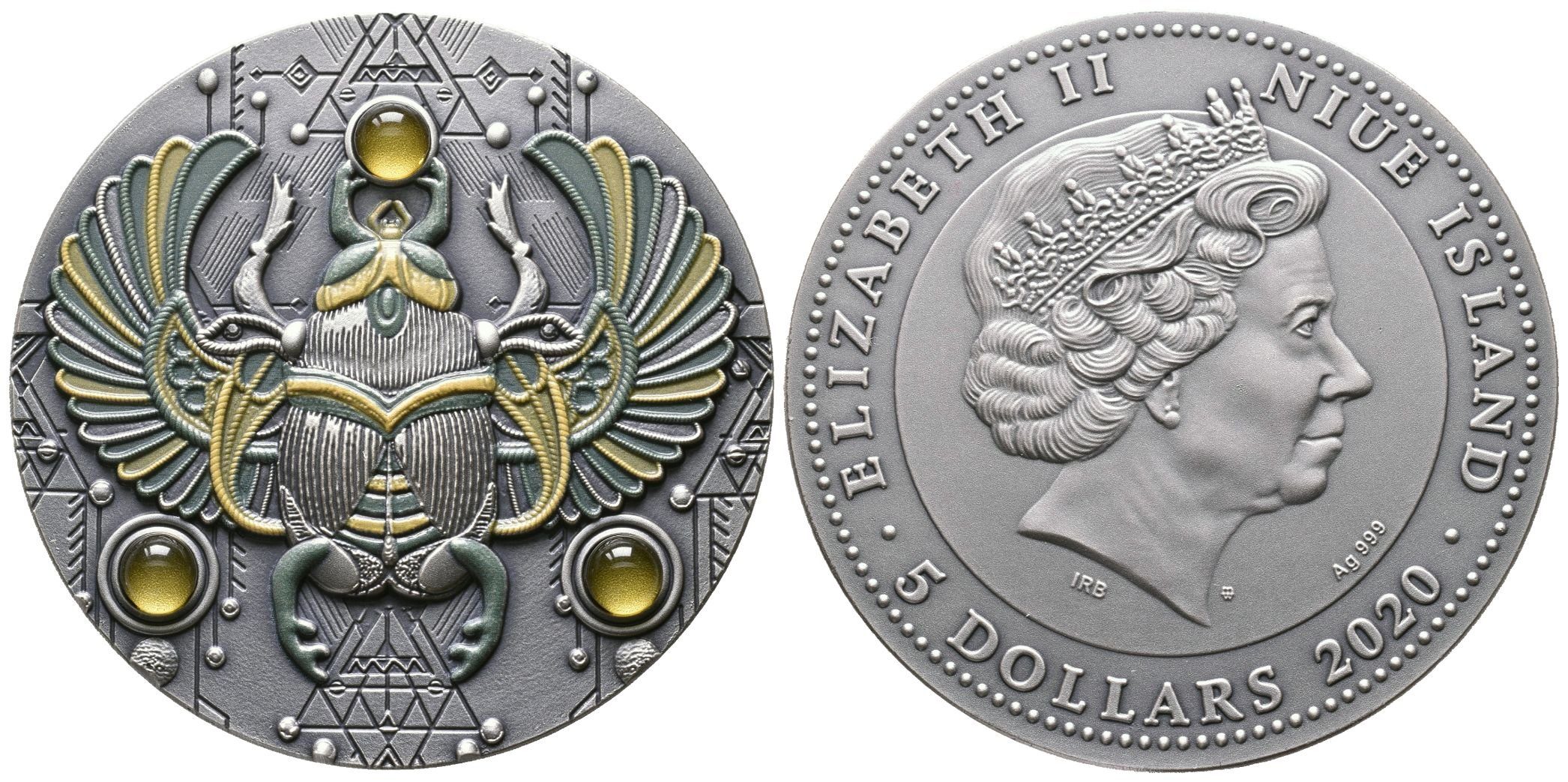Niue, 5 Dollars 2020 - Skarabeus