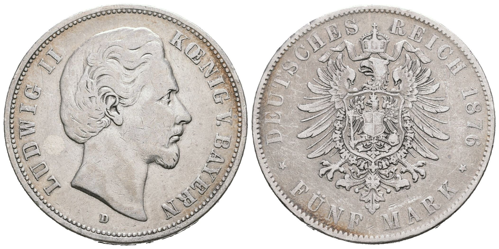 Bavorsko, 5 Marka 1876 D