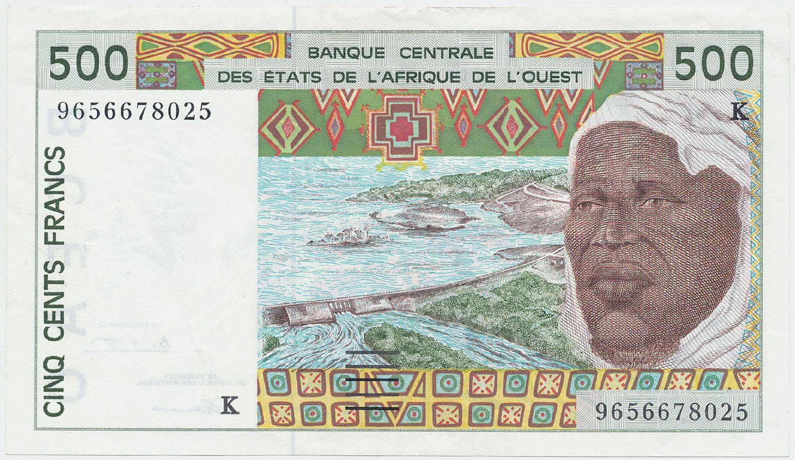 Západoafrické státy, 500 Francs 1996, K - Senegal, P.710Kf