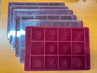 5x Plato potažené sametem s průhledným krytem, 5 kusů - fotografie 4