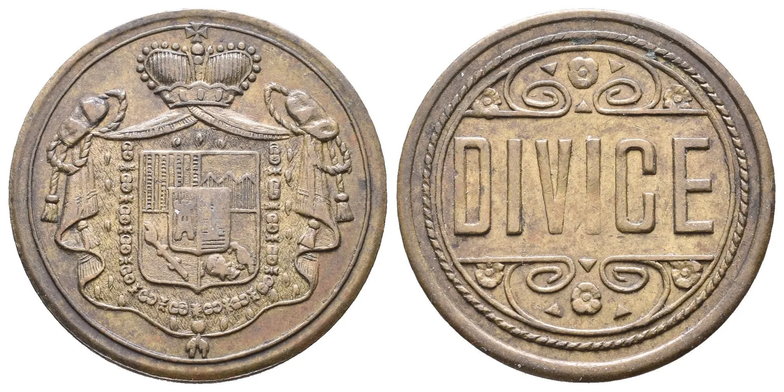 Divice (Louny) - Schwarzenberské panství - Známka. Ms 25,5 mm, patina — 1