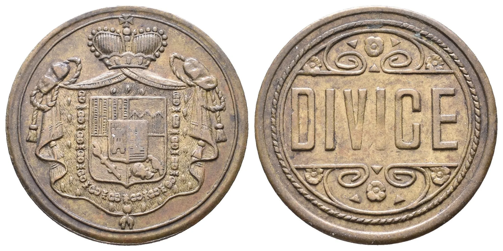 Divice (Louny) - Schwarzenberské panství - Známka. Ms 25,5 mm, patina — 1