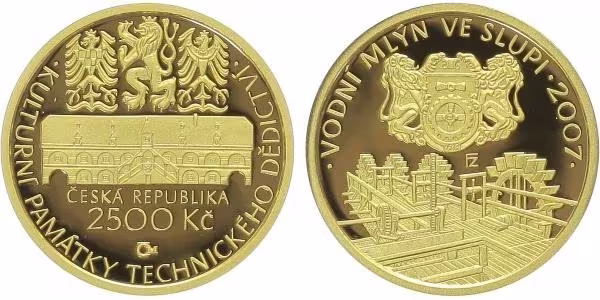 2500 Kč 2007 - Vodní mlýn ve Slupi, PROOF