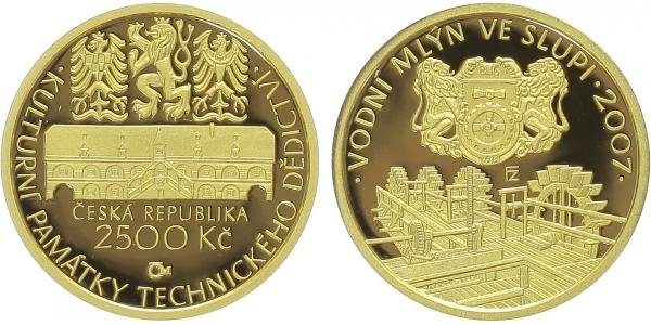 2500 Kč 2007 - Vodní mlýn ve Slupi, PROOF