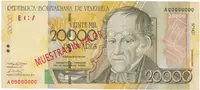 Venezuela, 20.000 Bolivares 2001, anulát - MUESTRA SIN VALOR, P.86as