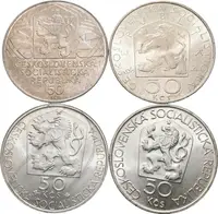 Soubor mincí 50 Kčs 1977 - Ján Kollár, 1978 - Kremnica a Nejedlý, — 2