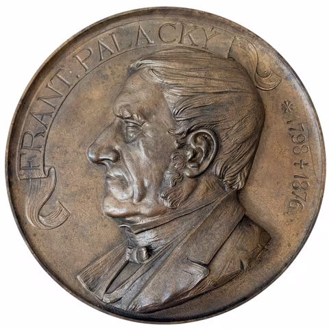 AE Plaketa 1895 - František Palacký. K národopisné výstavě Českoslovanské, odlišné provedení!
