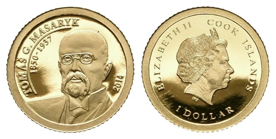 Cook Island, 1 Dollar 2014 - T. G. Masaryk