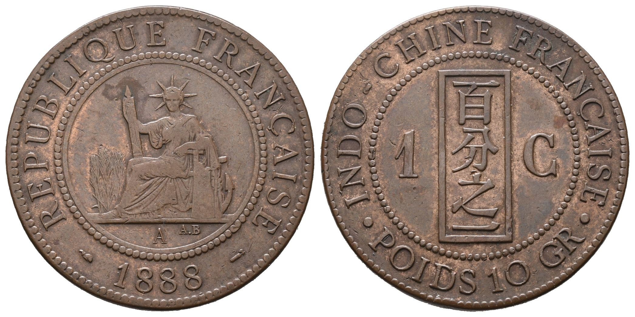 Francouzská Indočína, 1 Cent 1888 A