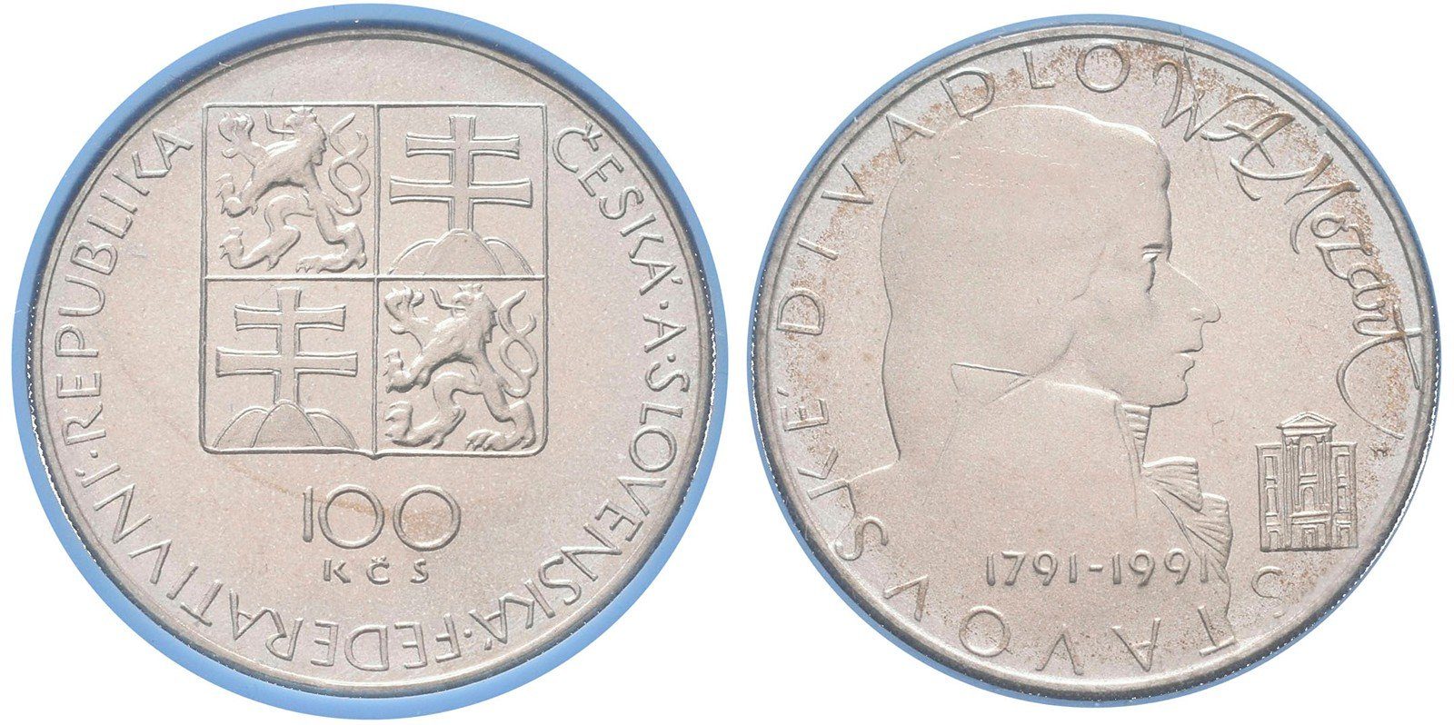 100 Kčs 1991 - Stavovské divadlo a W. A. Mozart, PROOF