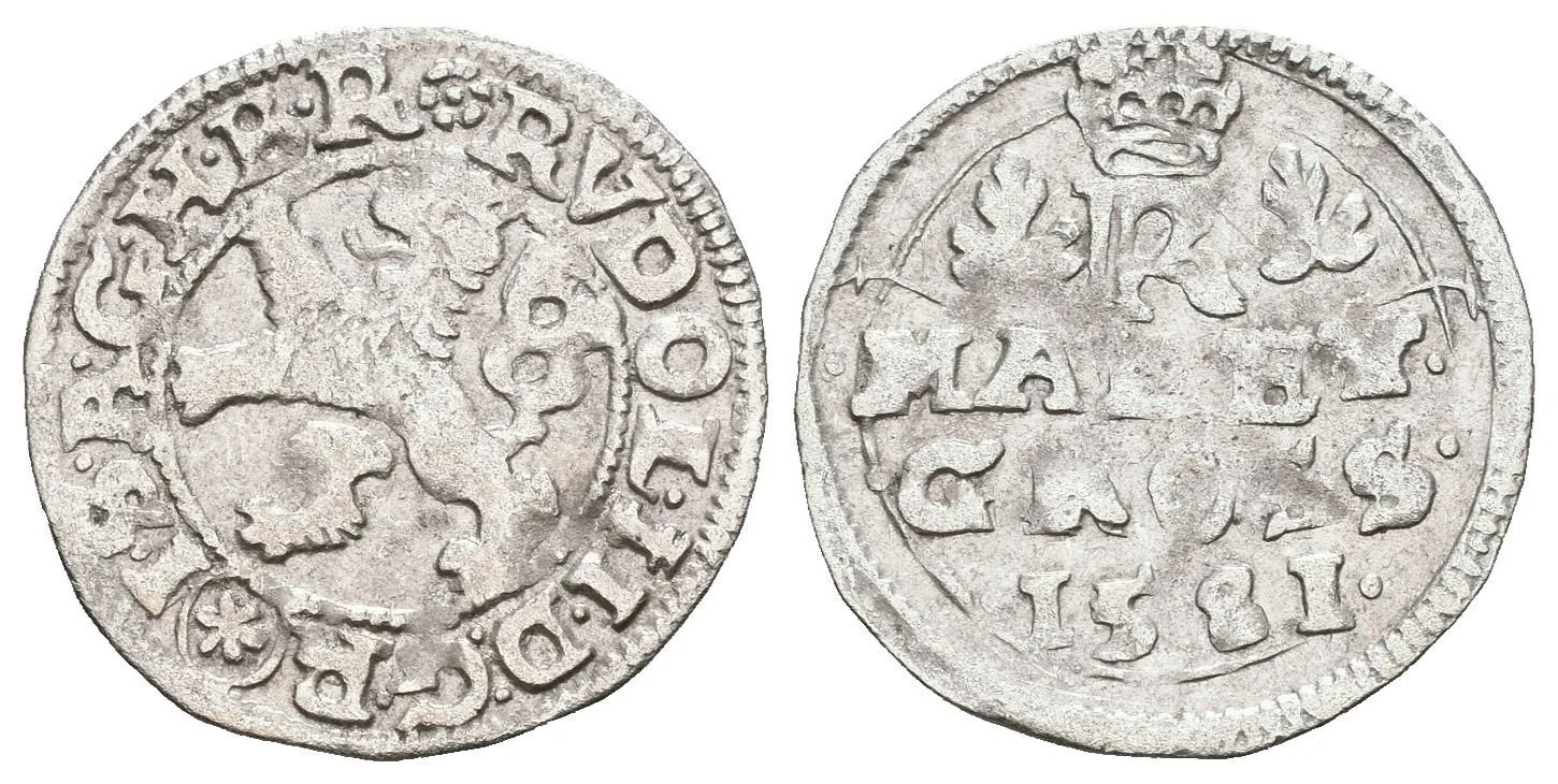 Malý groš 1581, České Budějovice-Schönfeld, HN.13 (opis 7a), — 1