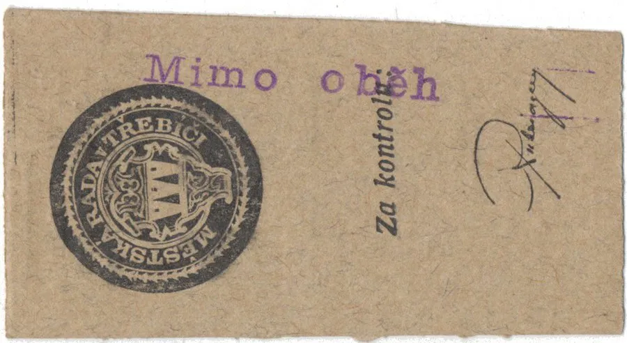 Třebíč - město, 10 hal b.d., razítko "Mimo oběh", HH.223.5.1aZ2