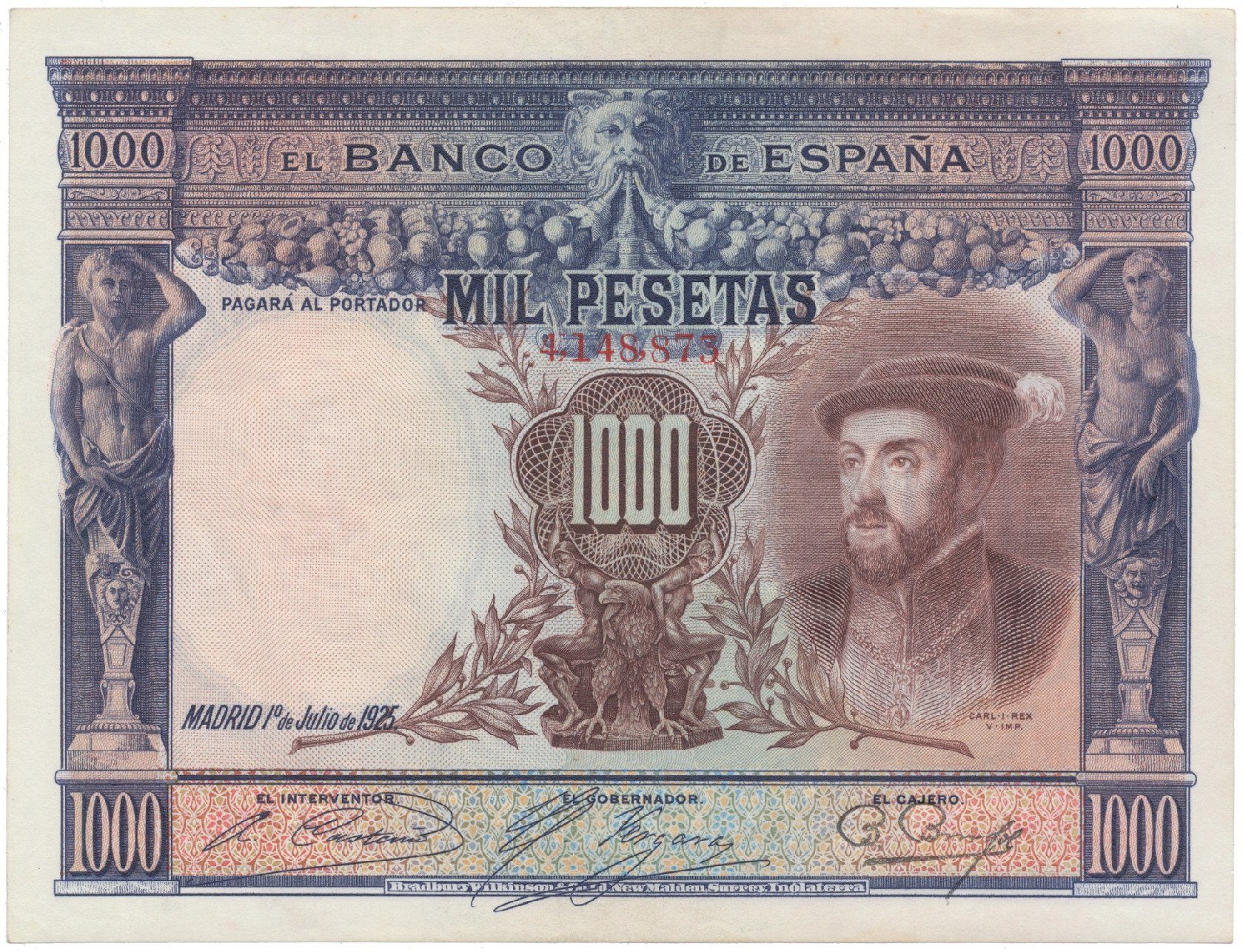 Španělsko, 1000 Pesetas 1925, P.70c