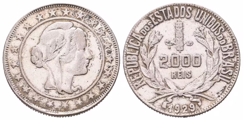 Brazílie, 2000 Reis 1929