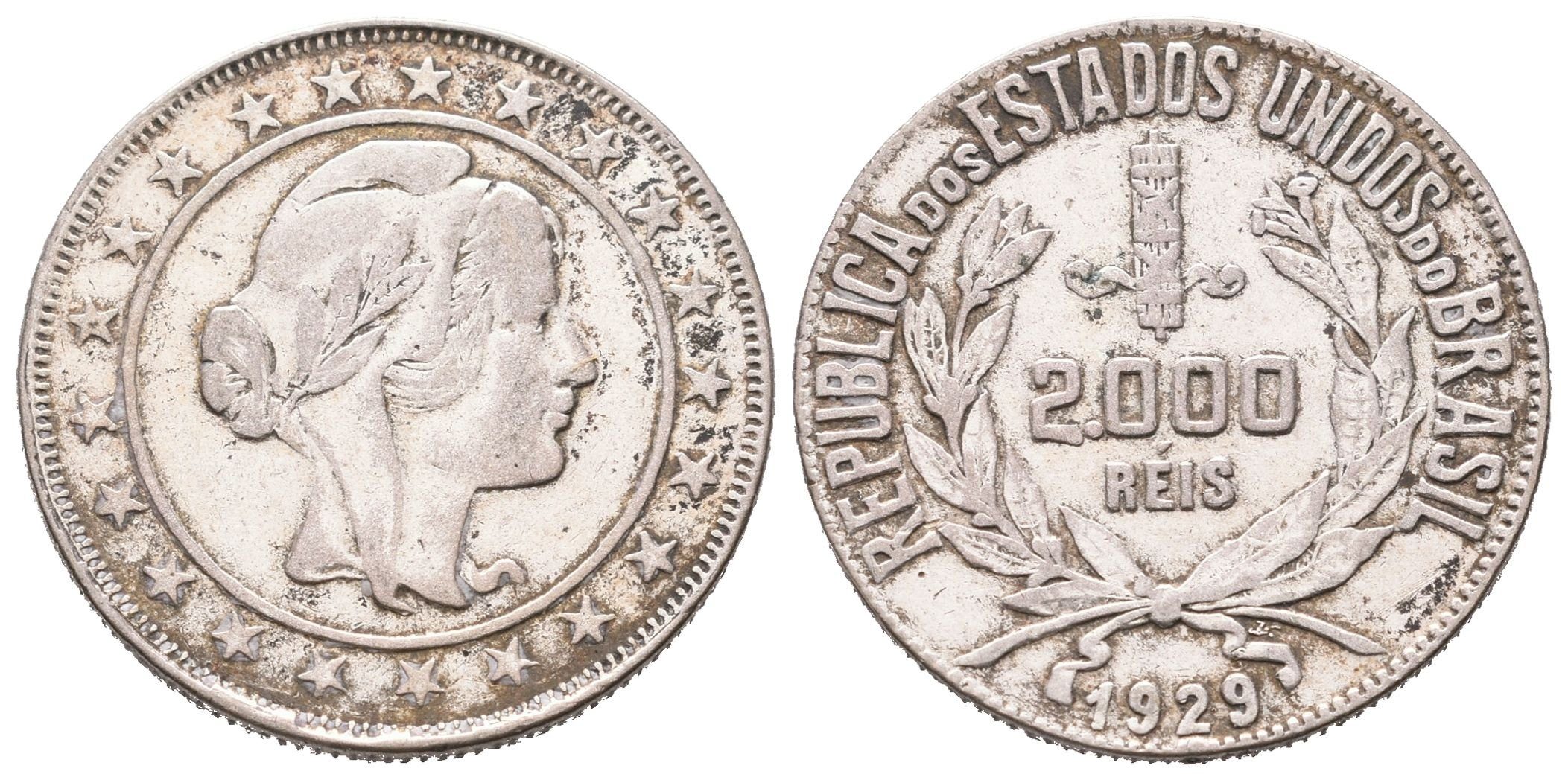 Brazílie, 2000 Reis 1929