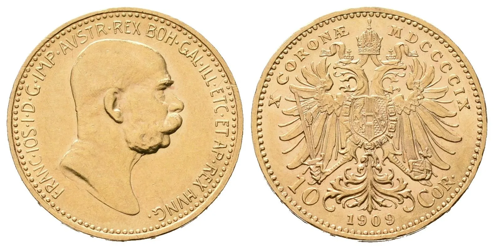10 Koruna 1909, typ Marschall
