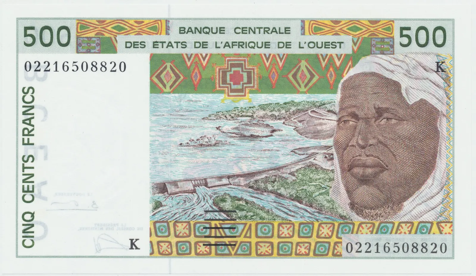 Západoafrické státy, 500 Francs 2000, K - Senegal, P.710Kk