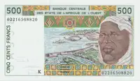 Západoafrické státy, 500 Francs 2000, K - Senegal, P.710Kk