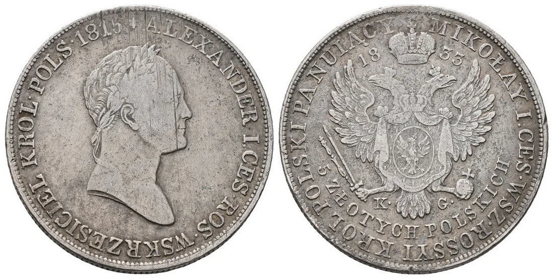Ražby pro Polsko, Mikuláš I., 1825 - 1855 — 1