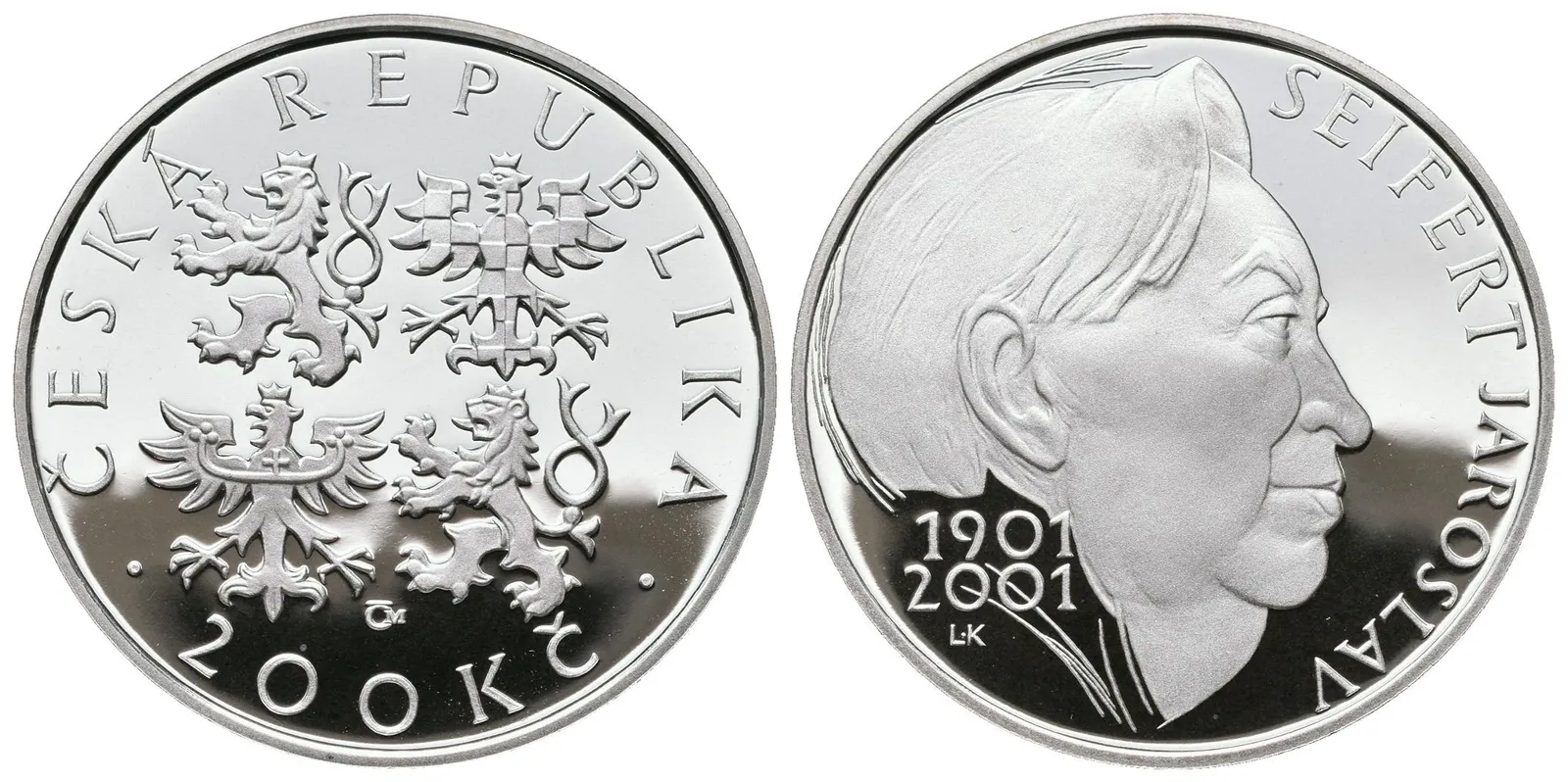 200 Kč 2001 - Jaroslav Seifert, PROOF