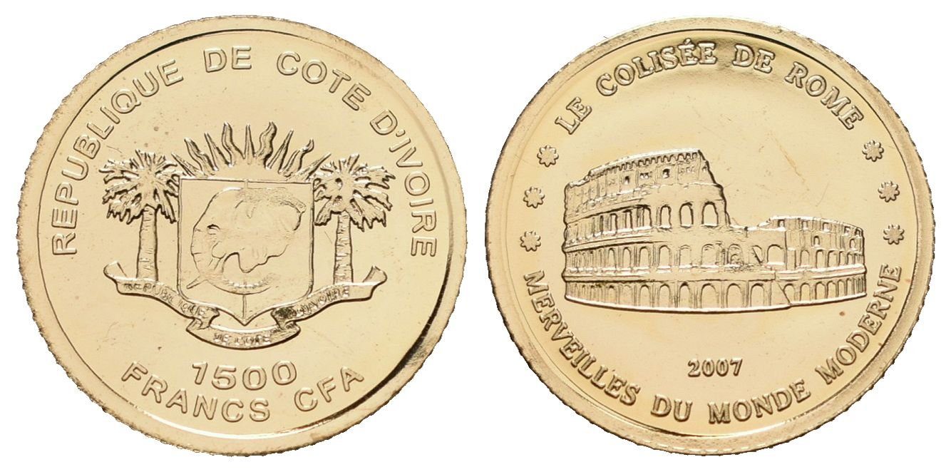 Pobřeží slonoviny, 1500 Francs 2007 - Colosseum