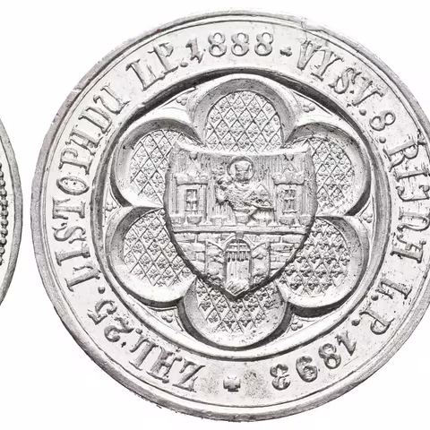 AE Medaile 1893 - K vysvěcení chrámu sv. Ludmily. Cín 32 mm,
