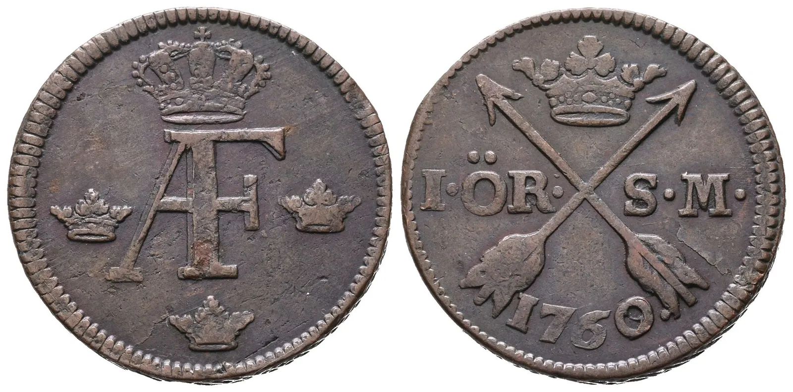 Švédsko, 1 Öre SM 1760