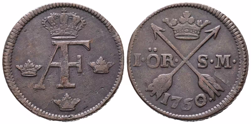 Švédsko, 1 Öre SM 1760